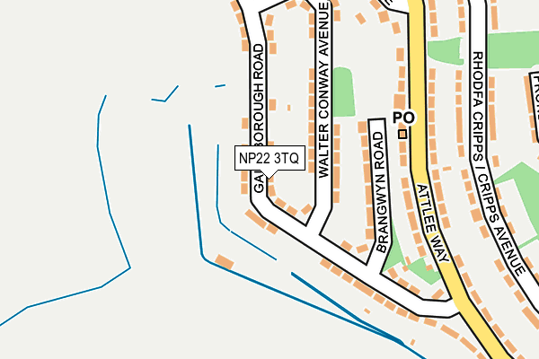 NP22 3TQ map - OS OpenMap – Local (Ordnance Survey)