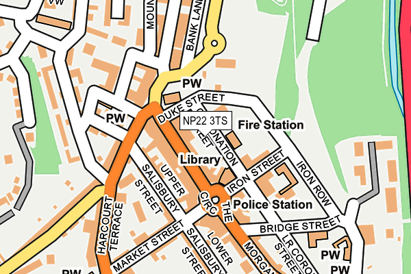 NP22 3TS map - OS OpenMap – Local (Ordnance Survey)