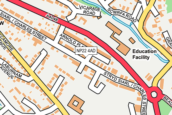 NP22 4AD map - OS OpenMap – Local (Ordnance Survey)