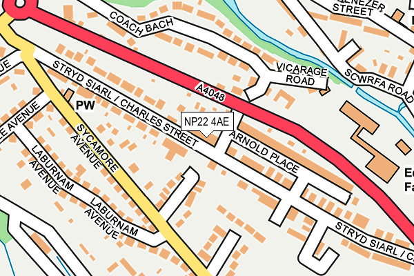 NP22 4AE map - OS OpenMap – Local (Ordnance Survey)