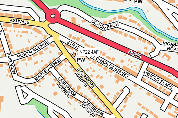 NP22 4AF map - OS OpenMap – Local (Ordnance Survey)
