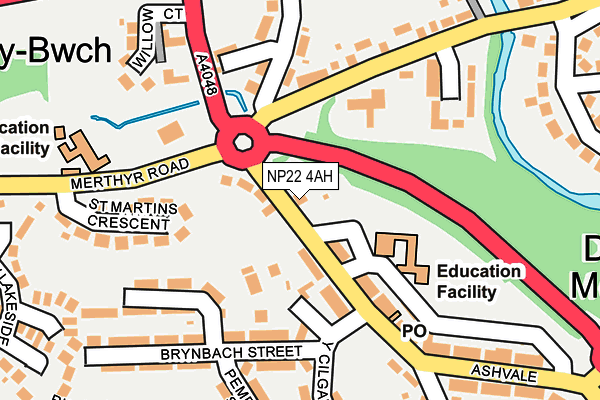 NP22 4AH map - OS OpenMap – Local (Ordnance Survey)