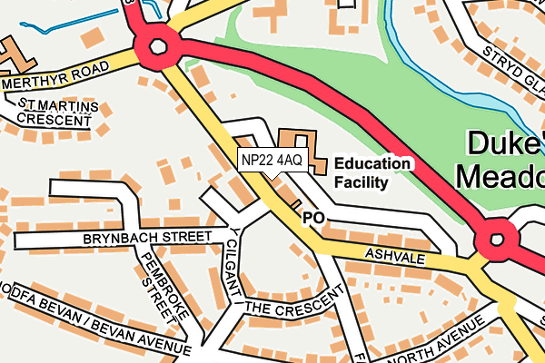 NP22 4AQ map - OS OpenMap – Local (Ordnance Survey)