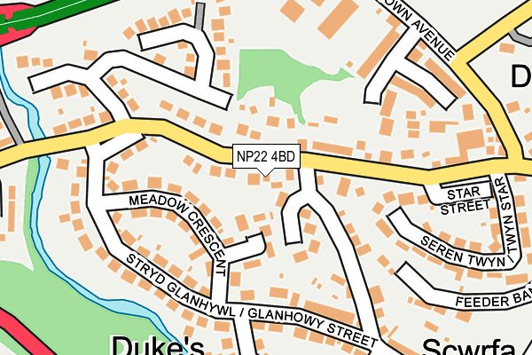 NP22 4BD map - OS OpenMap – Local (Ordnance Survey)