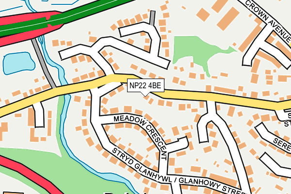 NP22 4BE map - OS OpenMap – Local (Ordnance Survey)