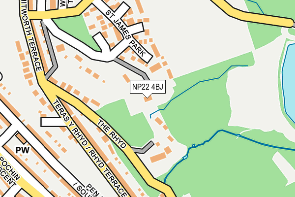 NP22 4BJ map - OS OpenMap – Local (Ordnance Survey)