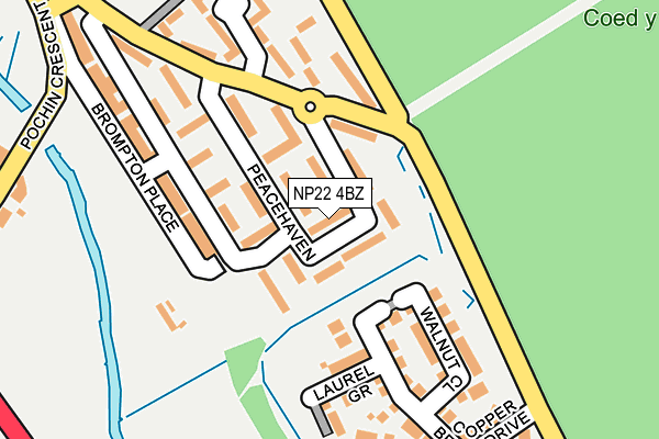 NP22 4BZ map - OS OpenMap – Local (Ordnance Survey)