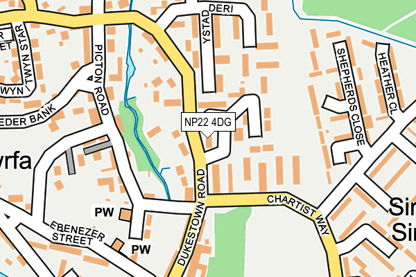 NP22 4DG map - OS OpenMap – Local (Ordnance Survey)