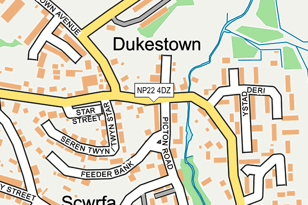 NP22 4DZ map - OS OpenMap – Local (Ordnance Survey)