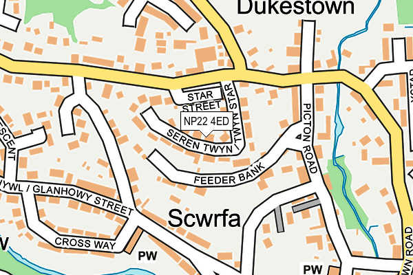 NP22 4ED map - OS OpenMap – Local (Ordnance Survey)