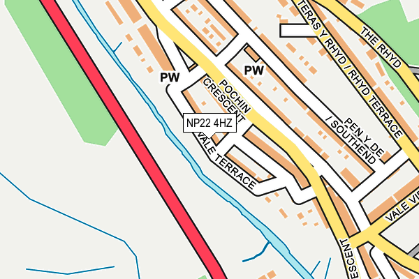 NP22 4HZ map - OS OpenMap – Local (Ordnance Survey)