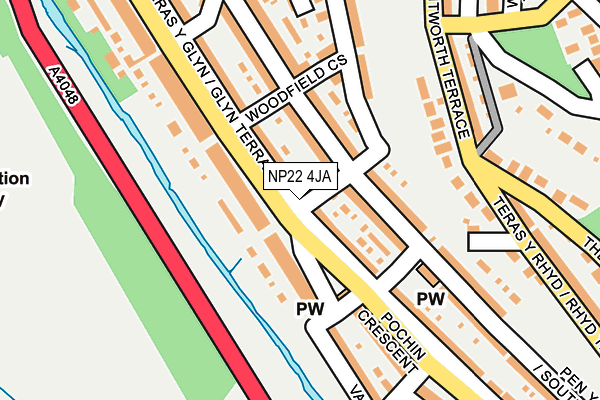 NP22 4JA map - OS OpenMap – Local (Ordnance Survey)