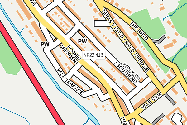 NP22 4JB map - OS OpenMap – Local (Ordnance Survey)