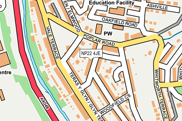 NP22 4JE map - OS OpenMap – Local (Ordnance Survey)