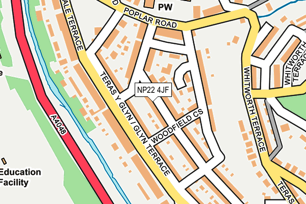 NP22 4JF map - OS OpenMap – Local (Ordnance Survey)