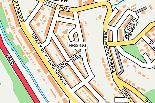 NP22 4JG map - OS OpenMap – Local (Ordnance Survey)