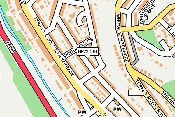 NP22 4JH map - OS OpenMap – Local (Ordnance Survey)