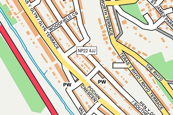 NP22 4JJ map - OS OpenMap – Local (Ordnance Survey)