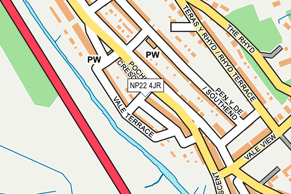 NP22 4JR map - OS OpenMap – Local (Ordnance Survey)