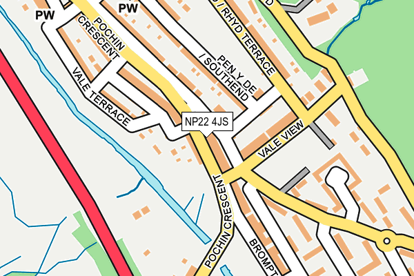 NP22 4JS map - OS OpenMap – Local (Ordnance Survey)