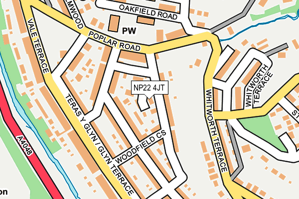 NP22 4JT map - OS OpenMap – Local (Ordnance Survey)
