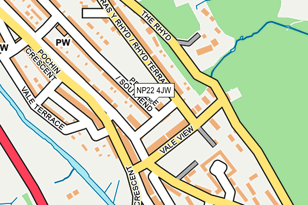 NP22 4JW map - OS OpenMap – Local (Ordnance Survey)