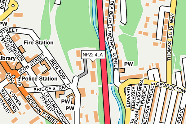 NP22 4LA map - OS OpenMap – Local (Ordnance Survey)