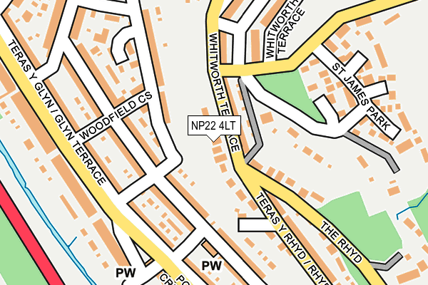 NP22 4LT map - OS OpenMap – Local (Ordnance Survey)