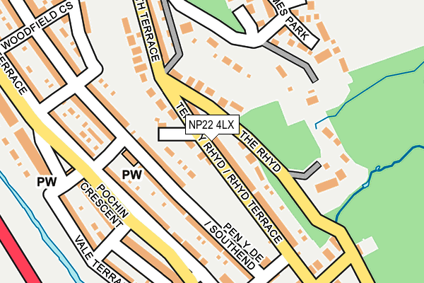 NP22 4LX map - OS OpenMap – Local (Ordnance Survey)