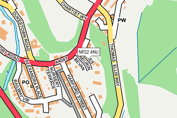 NP22 4NU map - OS OpenMap – Local (Ordnance Survey)