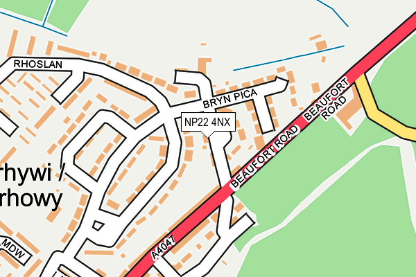 NP22 4NX map - OS OpenMap – Local (Ordnance Survey)