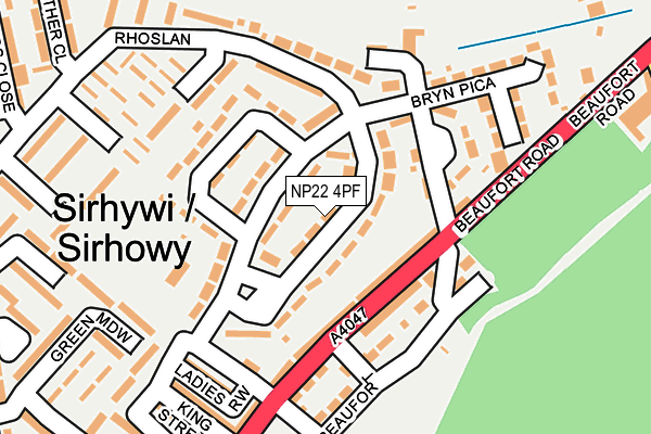 NP22 4PF map - OS OpenMap – Local (Ordnance Survey)