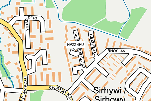 NP22 4PU map - OS OpenMap – Local (Ordnance Survey)