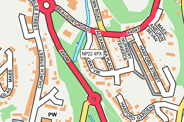 NP22 4PX map - OS OpenMap – Local (Ordnance Survey)