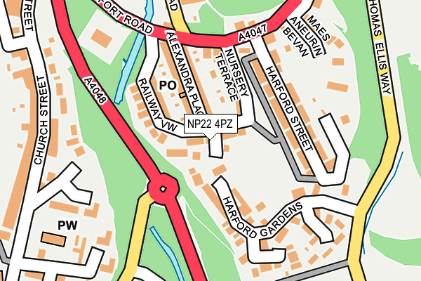 NP22 4PZ map - OS OpenMap – Local (Ordnance Survey)
