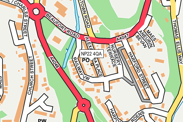 NP22 4QA map - OS OpenMap – Local (Ordnance Survey)