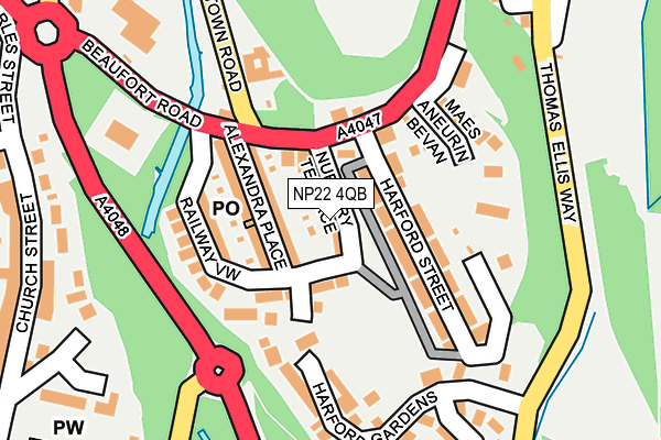 NP22 4QB map - OS OpenMap – Local (Ordnance Survey)