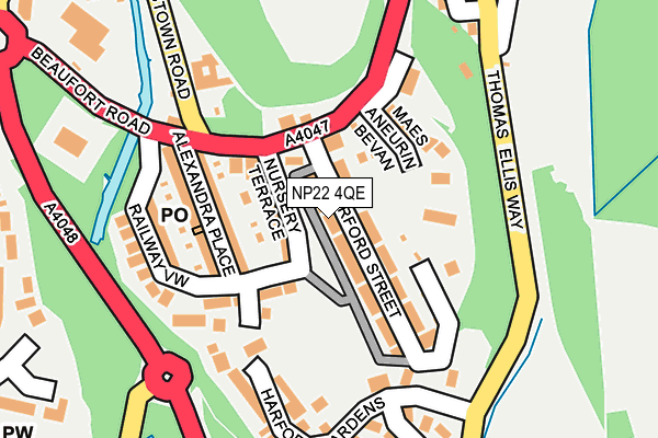 NP22 4QE map - OS OpenMap – Local (Ordnance Survey)