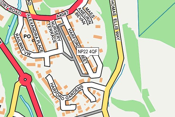 NP22 4QF map - OS OpenMap – Local (Ordnance Survey)