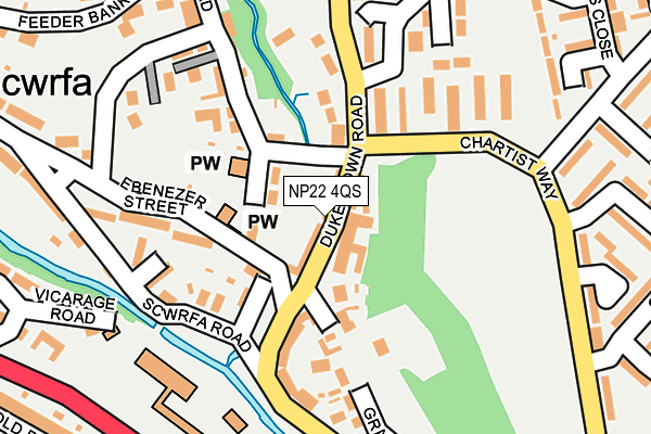 NP22 4QS map - OS OpenMap – Local (Ordnance Survey)