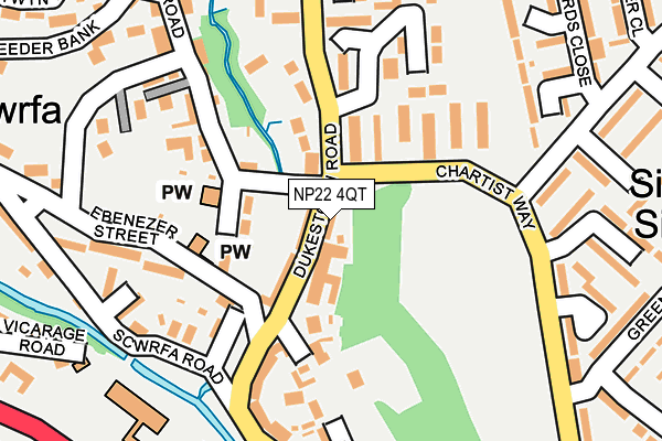 NP22 4QT map - OS OpenMap – Local (Ordnance Survey)