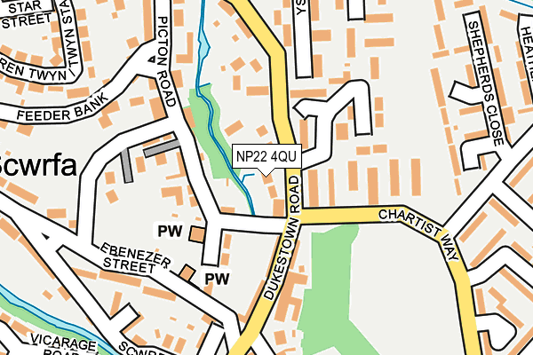 NP22 4QU map - OS OpenMap – Local (Ordnance Survey)