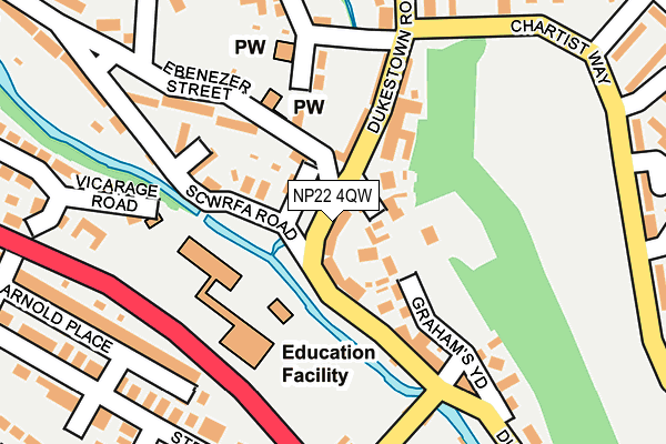 NP22 4QW map - OS OpenMap – Local (Ordnance Survey)