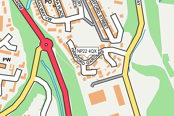NP22 4QX map - OS OpenMap – Local (Ordnance Survey)
