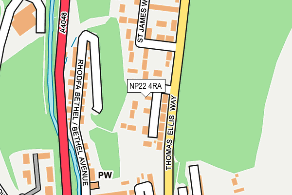 NP22 4RA map - OS OpenMap – Local (Ordnance Survey)