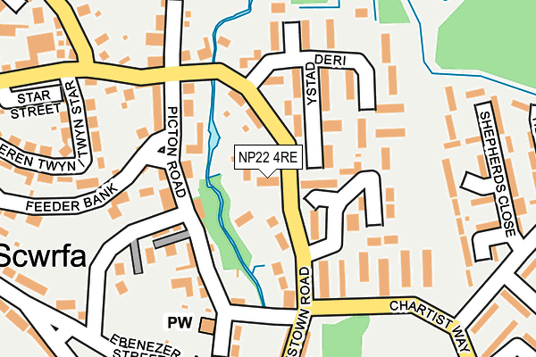 NP22 4RE map - OS OpenMap – Local (Ordnance Survey)