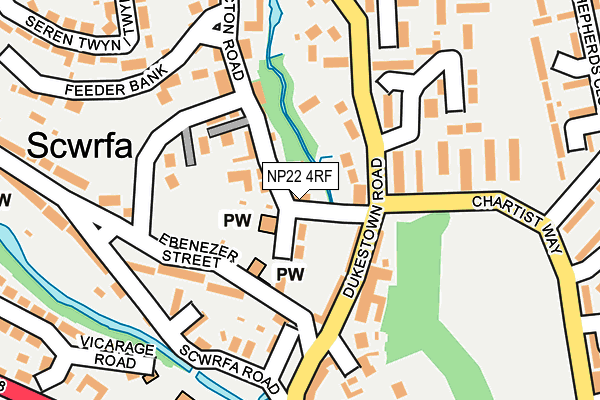 NP22 4RF map - OS OpenMap – Local (Ordnance Survey)