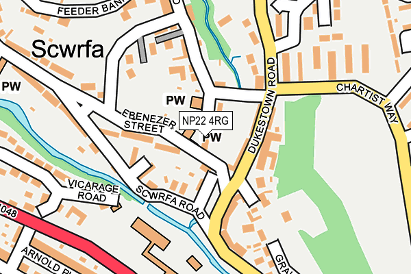 NP22 4RG map - OS OpenMap – Local (Ordnance Survey)