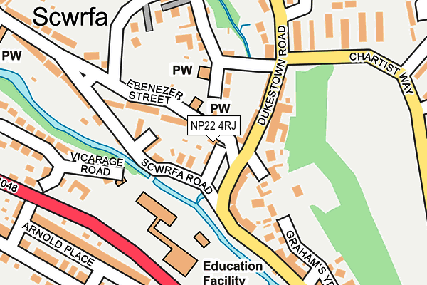 NP22 4RJ map - OS OpenMap – Local (Ordnance Survey)