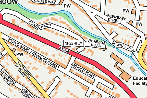 NP22 4RW map - OS OpenMap – Local (Ordnance Survey)